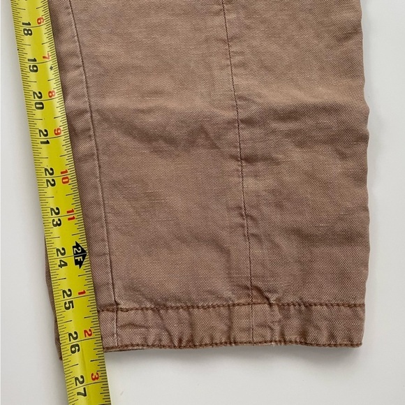 Marrakech Brown Tan Cedar Nicola Solid Pleated Pant LINEN Blend  Size 30 Large - Picture 13 of 13